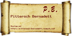 Pittersch Bernadett névjegykártya